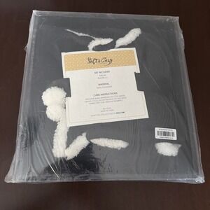 Soft Cozy Black White Sherpa Throw Bootie L Blanket Plush Winter Home Decor Gift